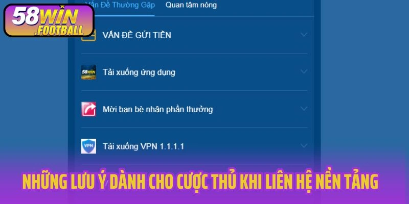 Những lưu ý dành cho cược thủ khi liên hệ nền tảng
