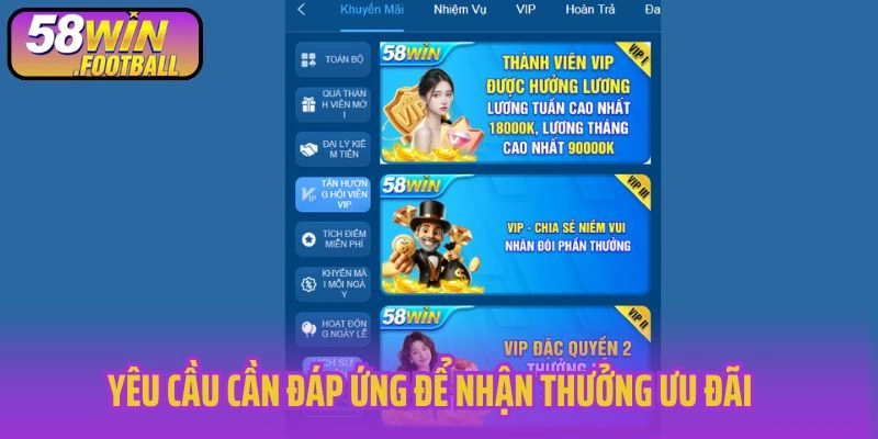 Yêu cầu cần đáp ứng để nhận thưởng ưu đãi